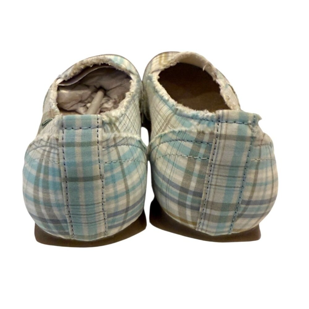 Mudd Women's Preform Plaid Flats Green Blue Slip On Size 10M NEW - Picture 4 of 9